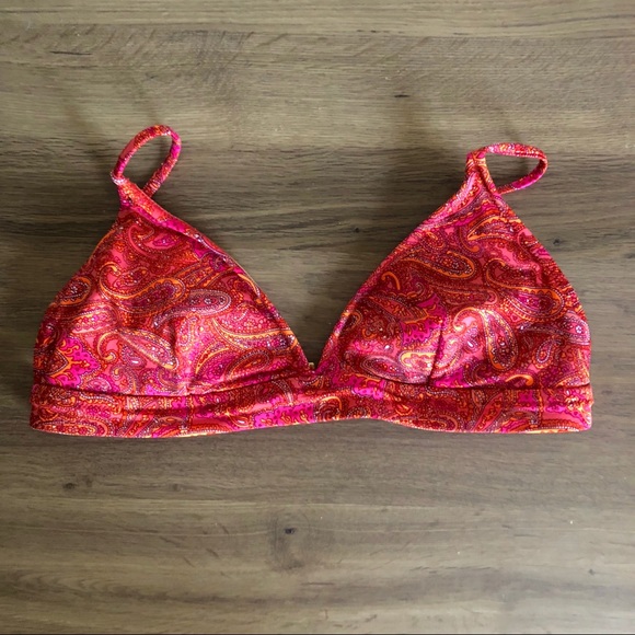 J. Crew Other - J. Crew red orange pink paisley floral bikini top